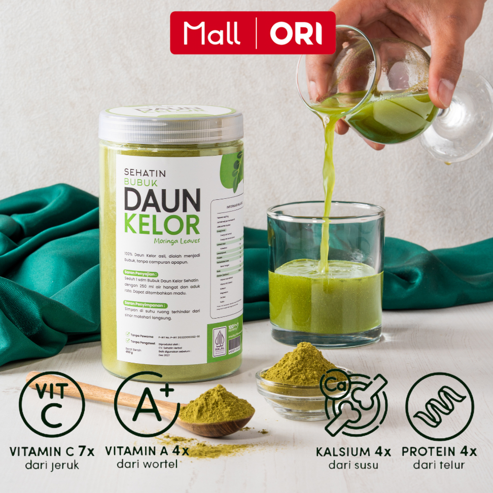 

Daun Kelor Bubuk Moringa Organik 450 gr Pure Powder Moringa Premium