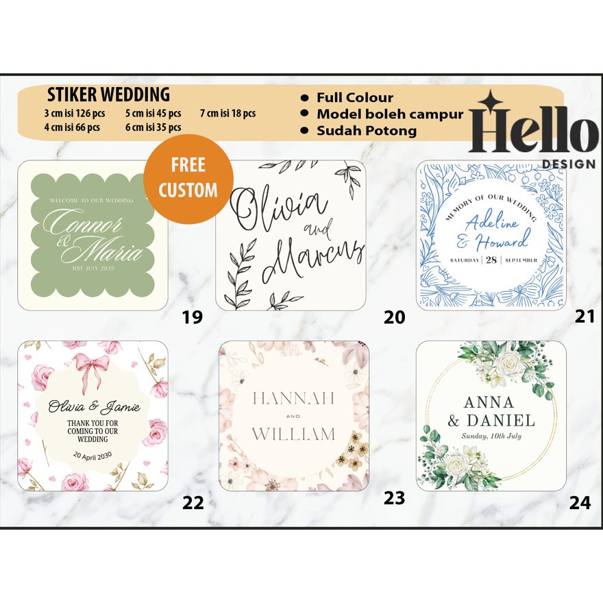 

stiker pernikahan / stiker souvenir / stiker wedding bulat