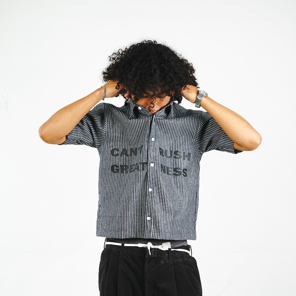 Kemeja salur denim wabash boxy fit