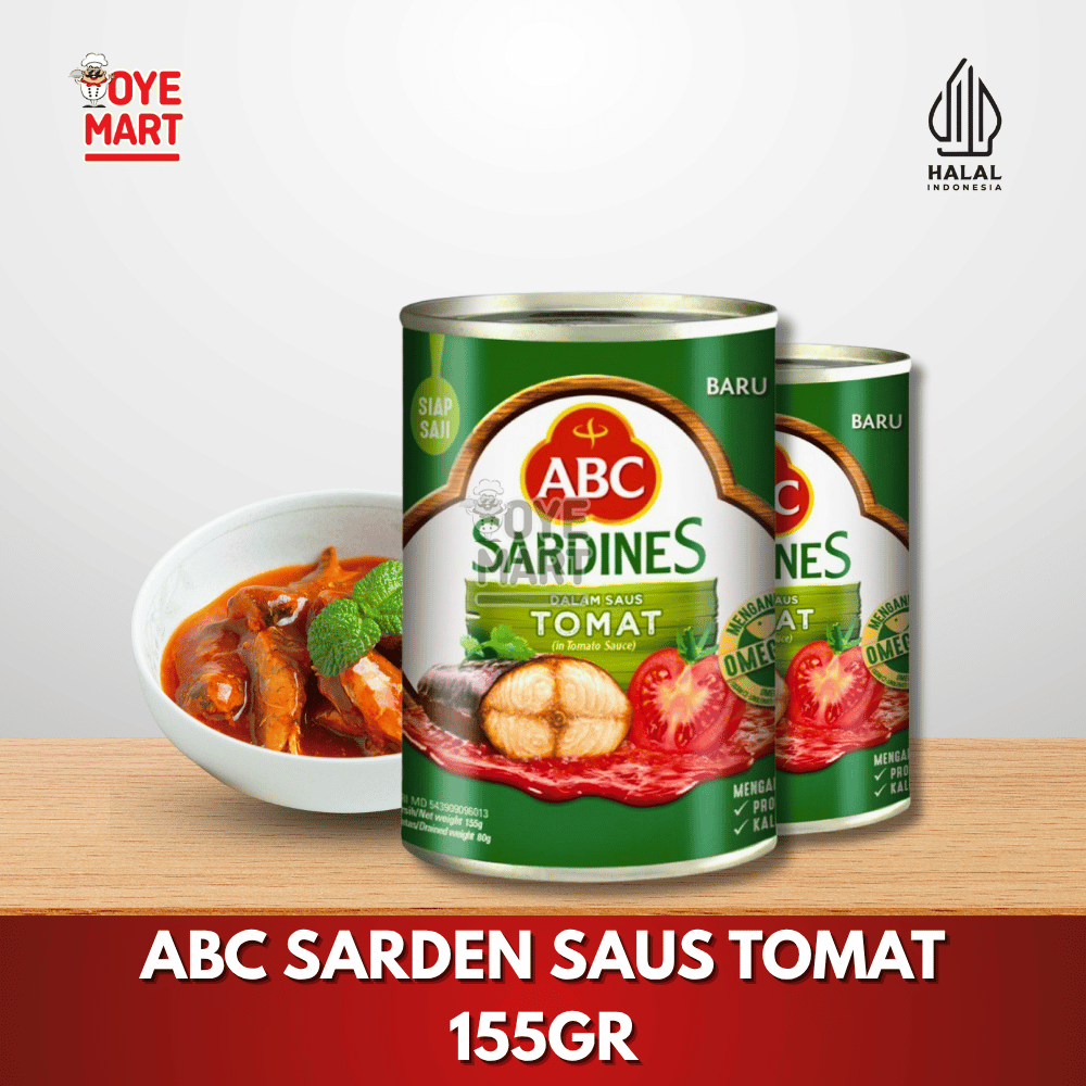 

ABC SARDEN SAUS TOMAT 155GR / IKAN SARDEN SIAP SAJI KALENGAN