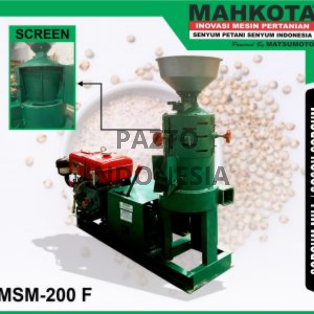 Mahkota Mesin Sorgum Mill MSM 200 F Gilingan Sosoh Sorgum