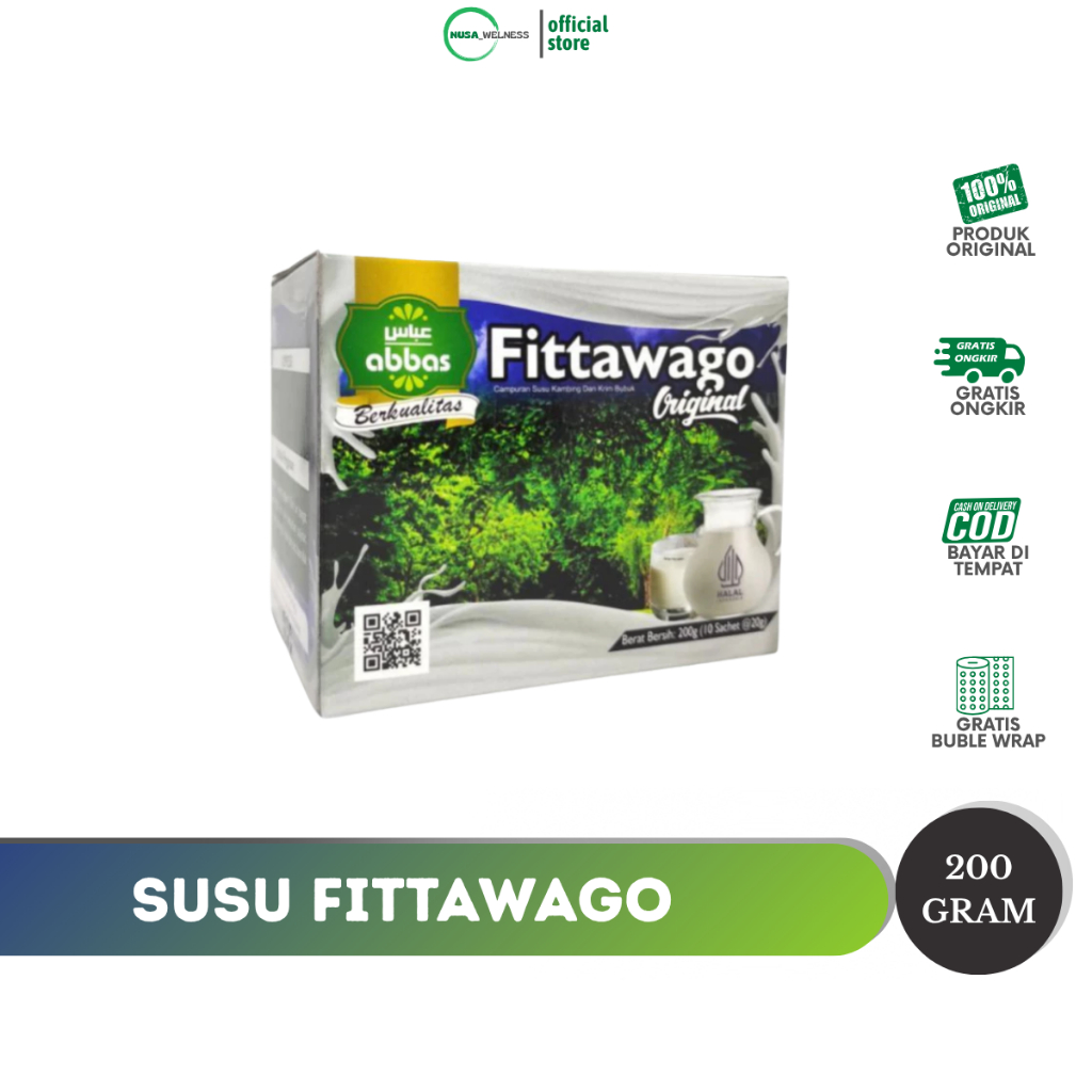 

SUSU KAMBING FITTAWAGO - susu kambing bubuk 200gram | original abbas 100% | bisa COD | tinggi nutrisi & baik untuk pencernaan