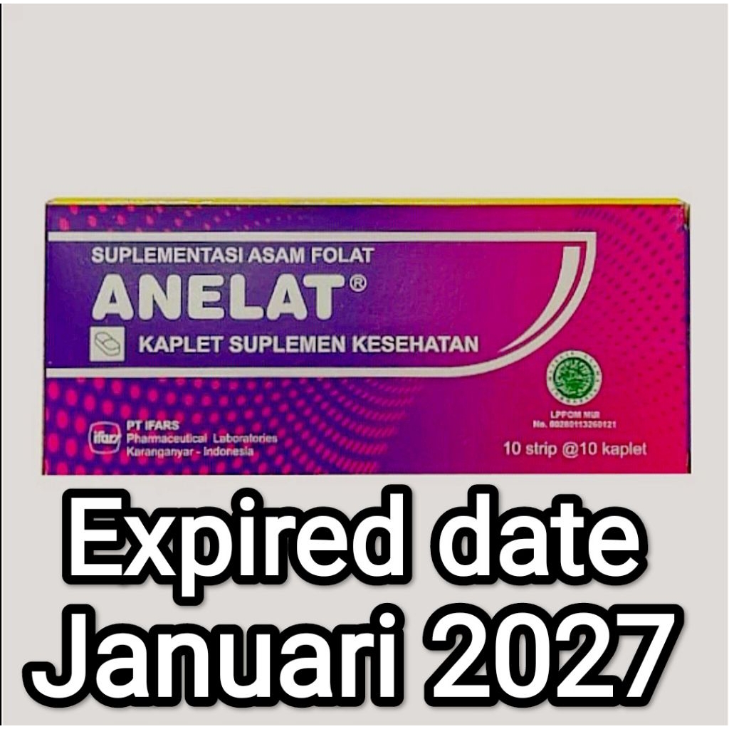 ( Bisa COD) ANELAT BOX 100 TABLET VITAMIN SUPLEMEN ASAM FOLAT