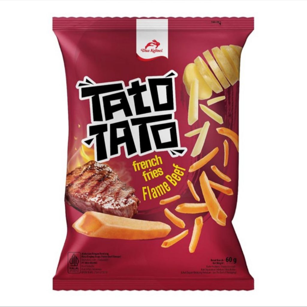 

Dua Kelinci Tato Tato Snack Kentang Flame Beef 60 g