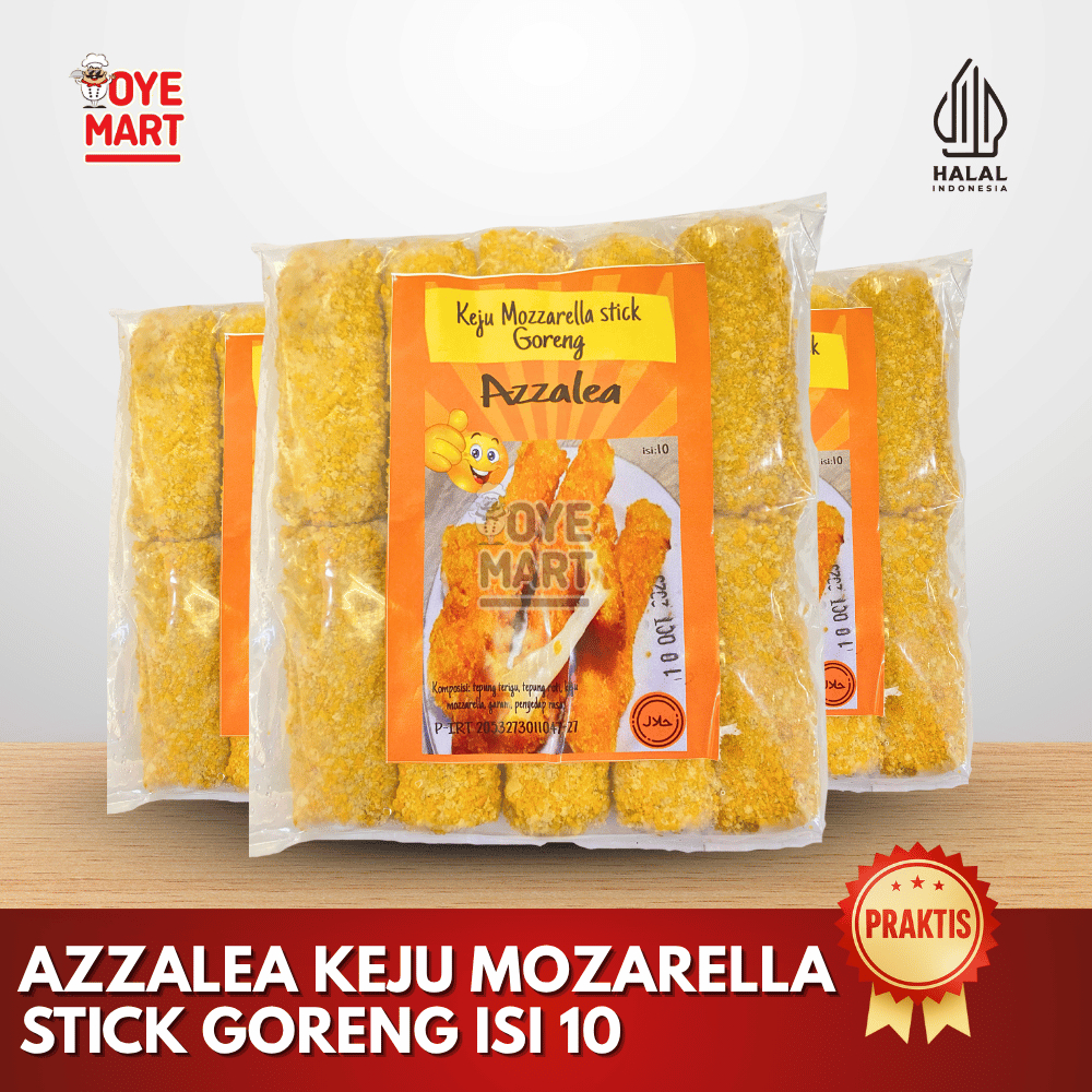 

AZZALEA KEJU MOZARELLA STICK GORENG ISI 10 / KEJU MOZZARELLA STIK GORENG