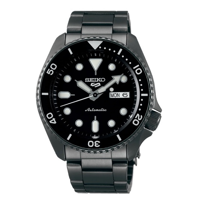 Jam Tangan Pria Seiko 5 Sport Automatic SPRD65K1 Black Gray Stainless Steel Original