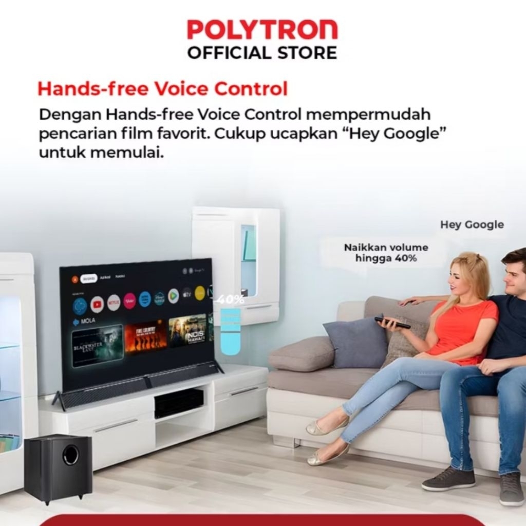 ID POLYTRON 4K HDR SMART GOOGLE SOUNDBAR TV 50 INCH PLD 50BUG5058 / 50BUG9959 / 50BUG5959