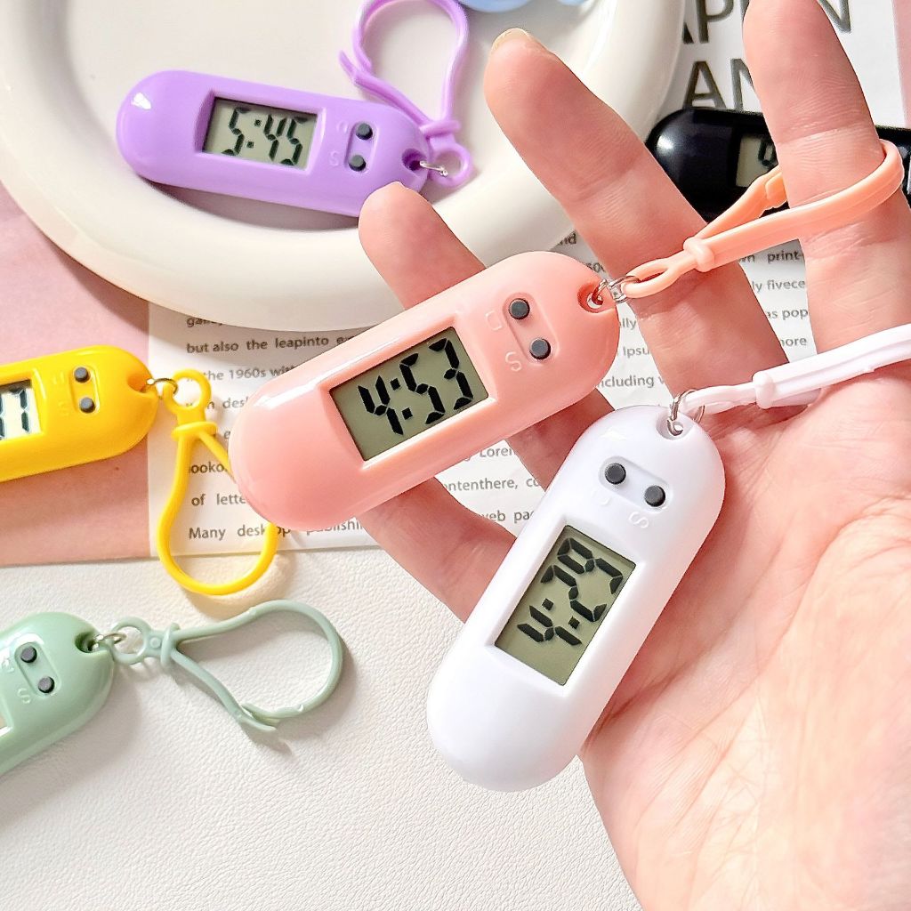Jam Tangan Elektronik Mini Ujian Siswa Pria Wanita – Jam Digital Gantungan Kunci / Jam Dinding Kecil