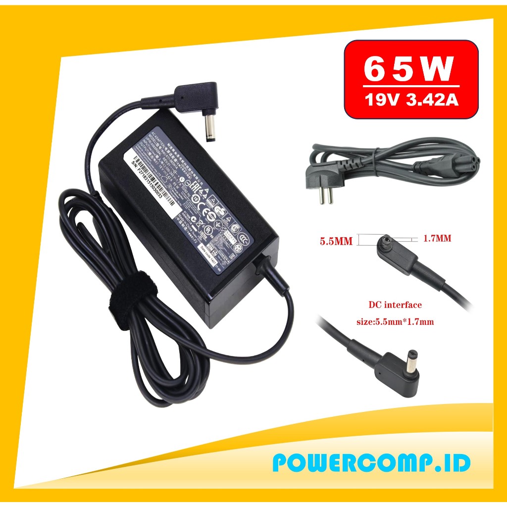 Adaptor Charger Laptop Acer Aspire 5315 5630 5735 5920 5535 5738 6920 6530G 7739Z 19V 3.42A 65W - Ch