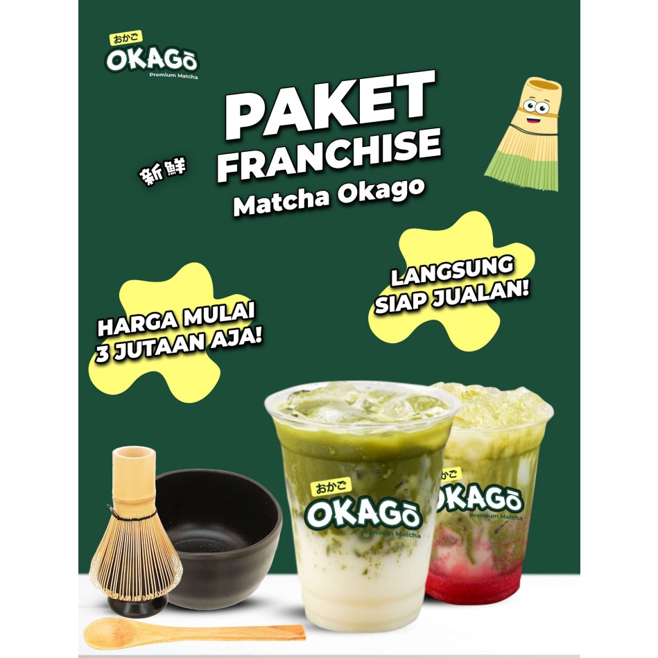 

Kemitraan Okago Premium Matcha Paket Peralatan Lengkap Bahan Baku