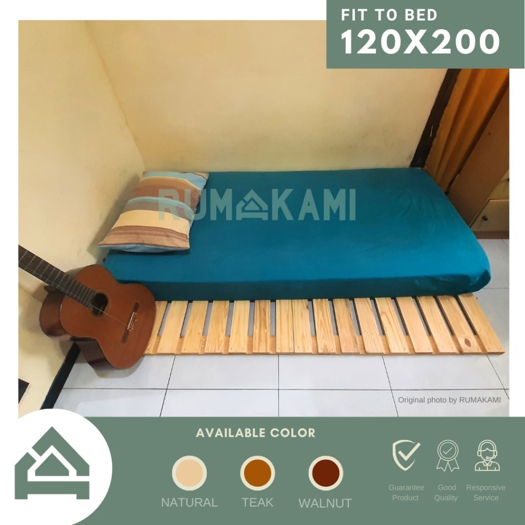 Palet Kayu Alas Tempat Tidur - Tatakan Dipan Kasur Single Bed 120x200