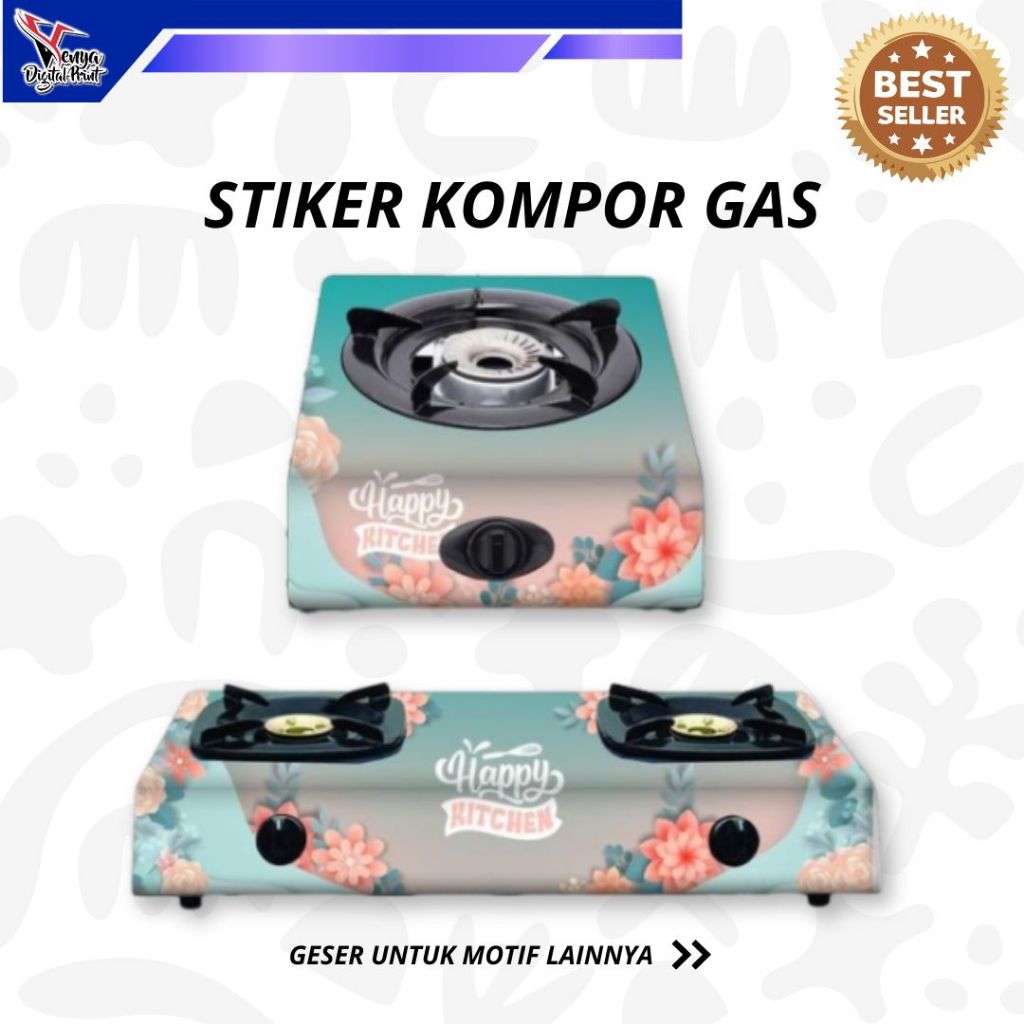 STICKER KOMPOR GAS MOTIF TERBARU-STICKER KOMPOR 1 TUNGKU DAN 2 TUNGKU