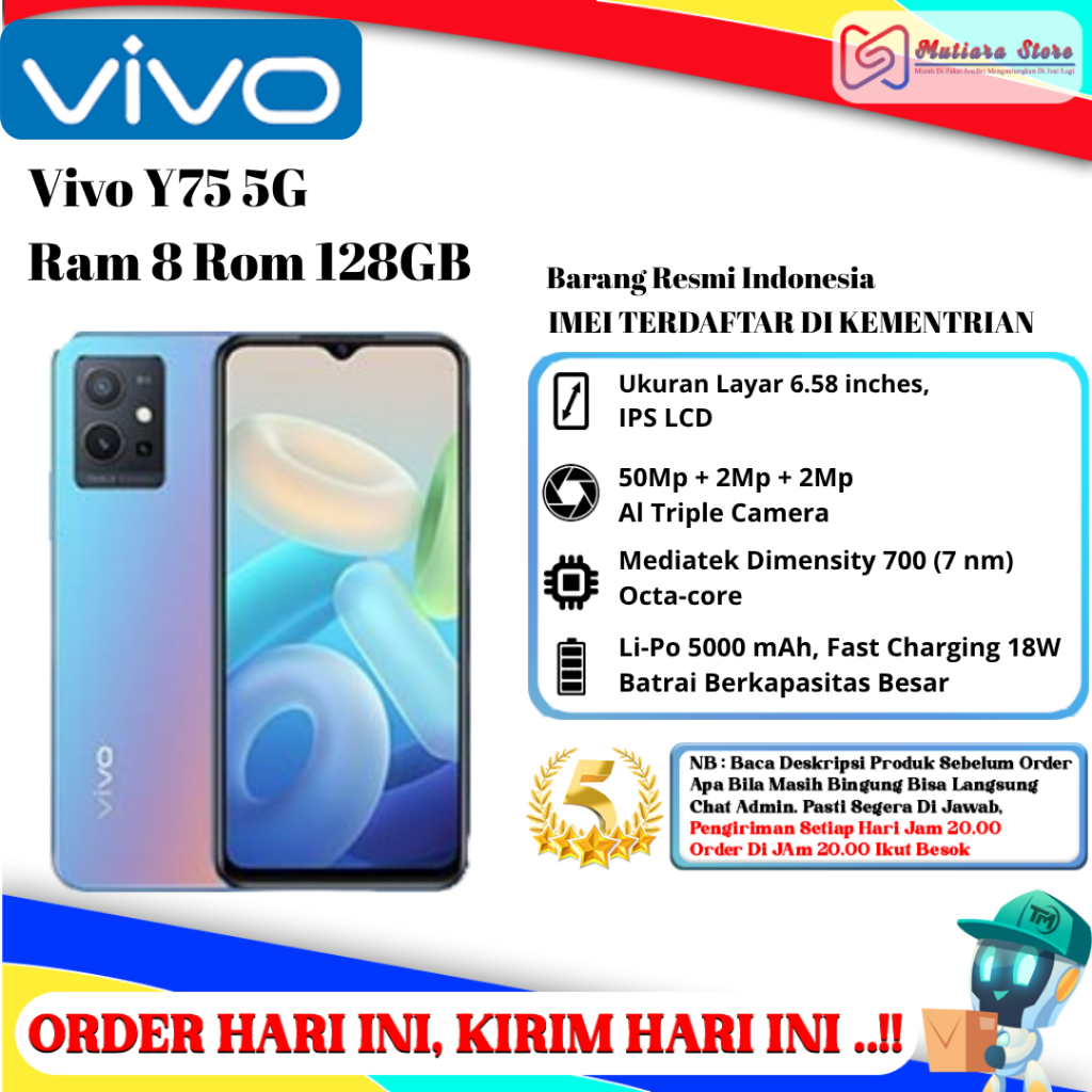 Vivo Y75 5G Ram 8 Rom 128GB