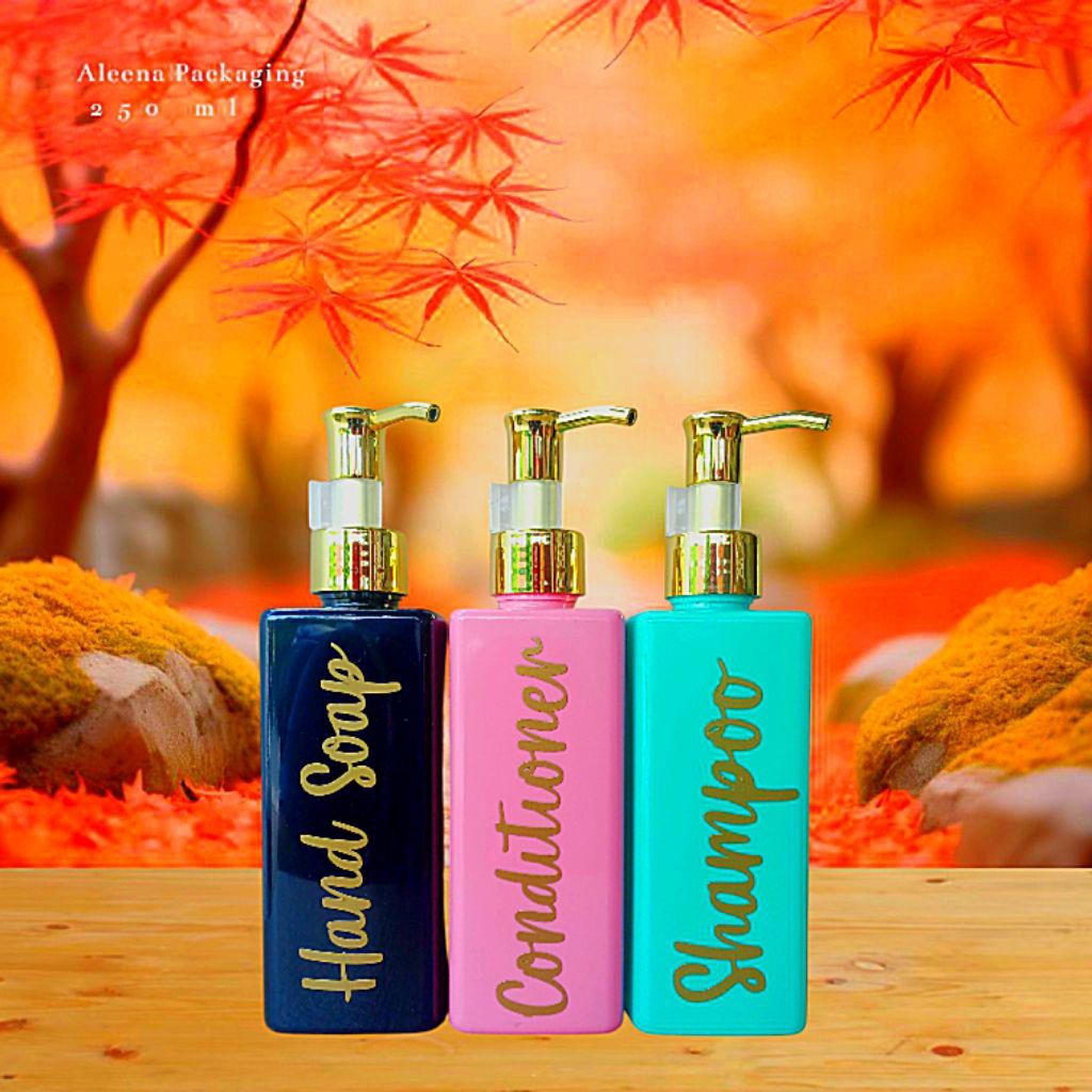 Botol sabun cair 250 Ml kotak (Botol 250 Ml Aesthetic.pump Goal