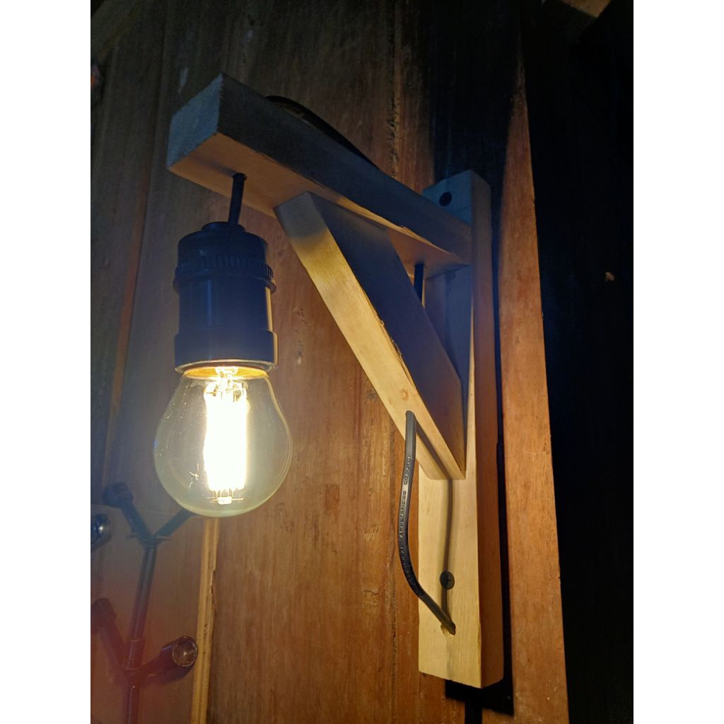 siku kayu hiasan lampu gantung aesthetic / tatakan papan ambalan