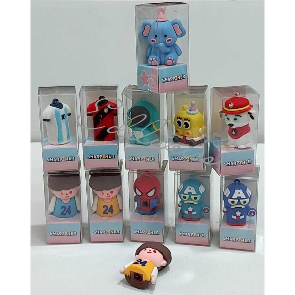 

Rautan Pensil Anak Karakter 9002 / Serutan Sharpener 3D Kartun Busa Lucu Stitch Kuromi Spiderman Kitty Cute.