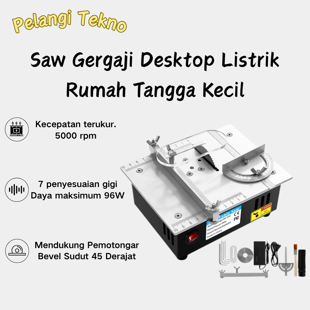 【Pelangi Tekno‌】Meja Multifungsi Mini Saw Gergaji Desktop Listrik Rumah Tangga Kecil Alat Pemotong D