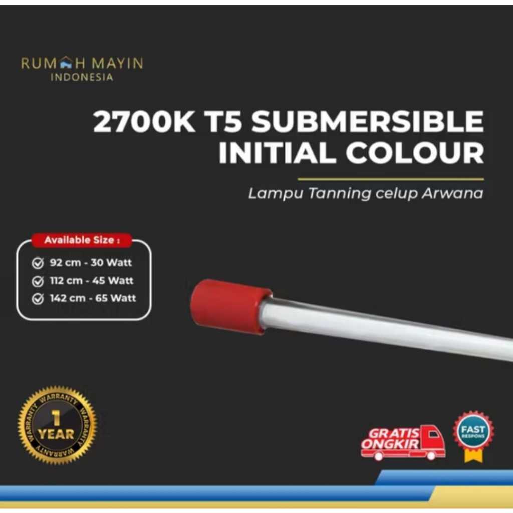 (KHUSUS INSTANT) MAYIN Lampu TANNING celup submersible T5 MAYIN 2700K Aquarium ikan Arowana / Arwana