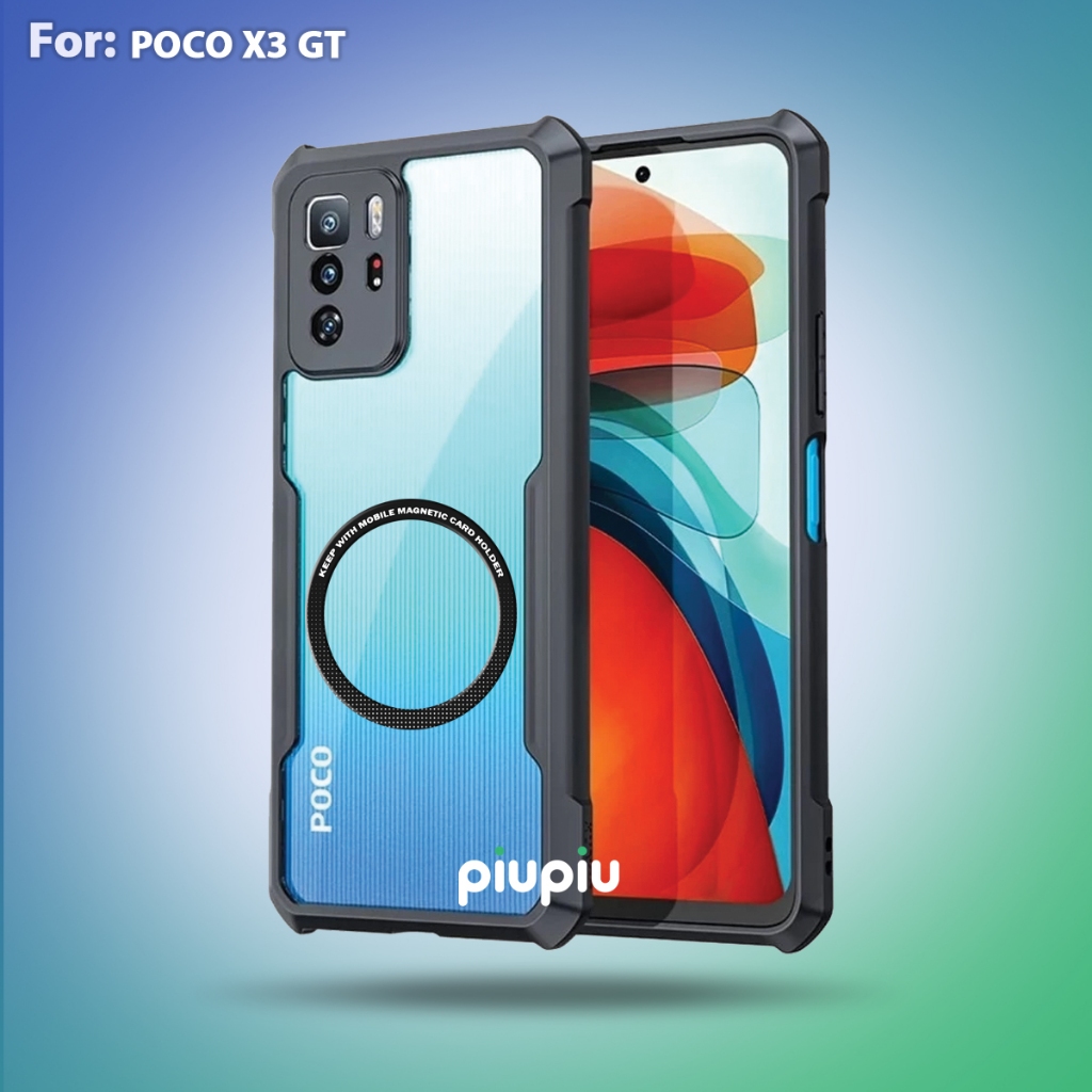 Case Poco X3 GT Casing Transparan With Ring Magnetic