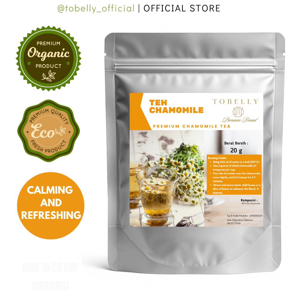 

Tobelly Premium Teh Chamomile Tea 20 g | Teh Kamomil Dried Chamomile Flower