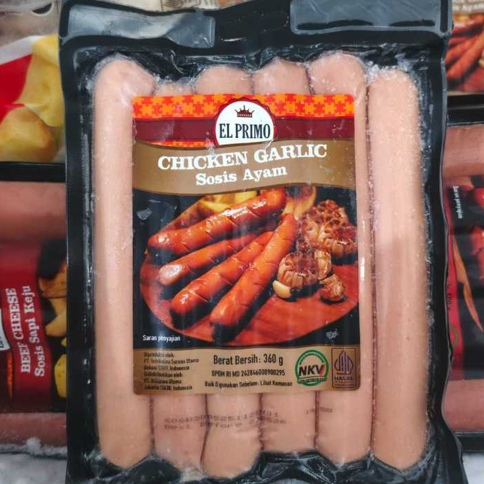 

El Primo Sosis Ayam Chicken Garlic 360gr isi 6pcs