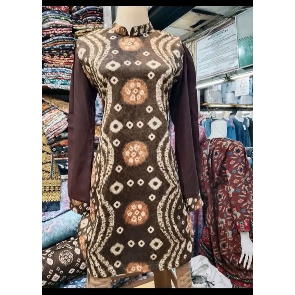 atasan tunik Dolby tangan polos