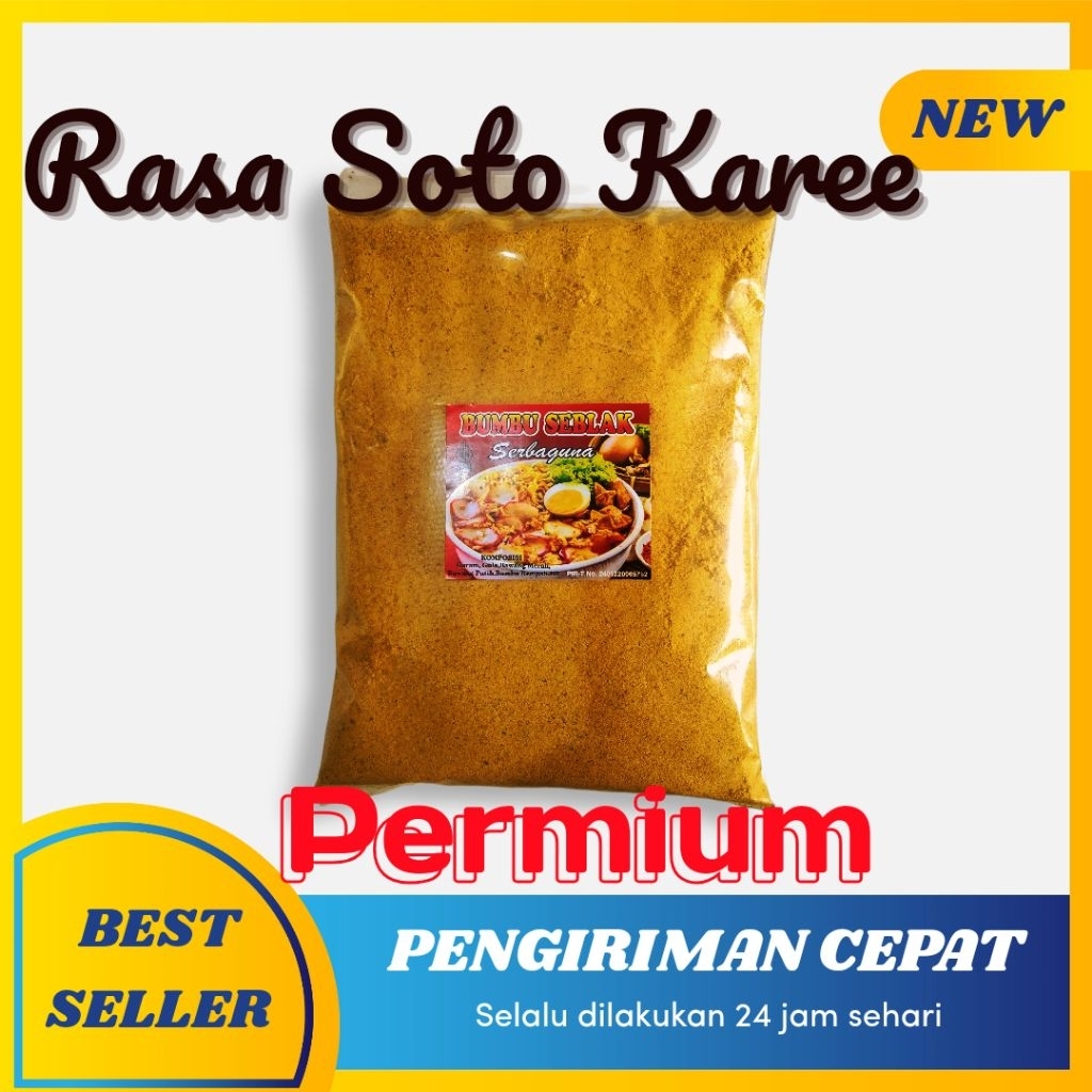 

BUMBU Seblak SOTO KAREE PERMIUM 1KG, BUMBU SEBLAK SOTO KARI PERMIUM