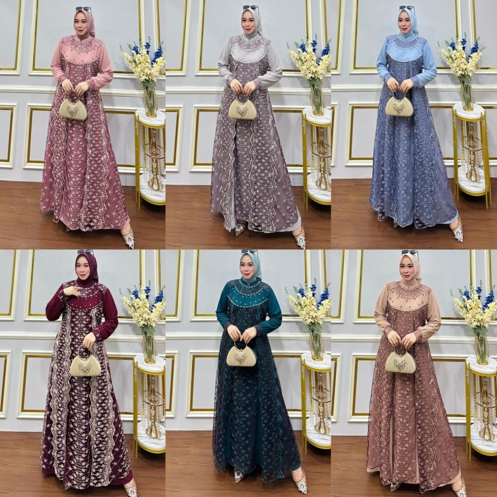 Kamari Dress // Gamis Ceruty Premium // Gamis Payet Mewah model Terbaru