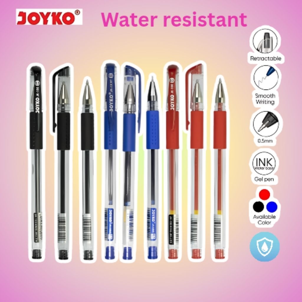 

Pulpen Gel Joyko JK-100 0.5mm - Satuan (Hitam) - Water Resistant