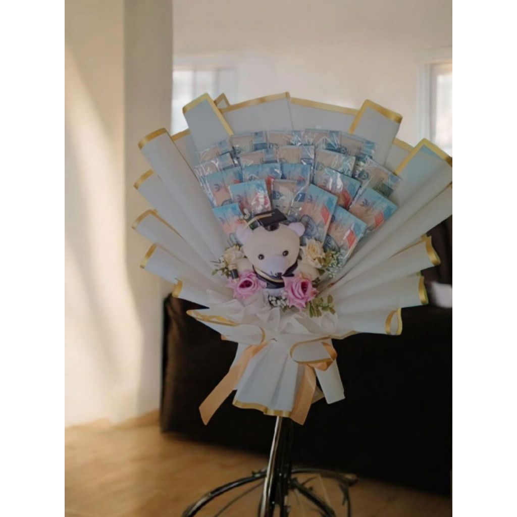 kerangka buket 20 lembar mix boneka