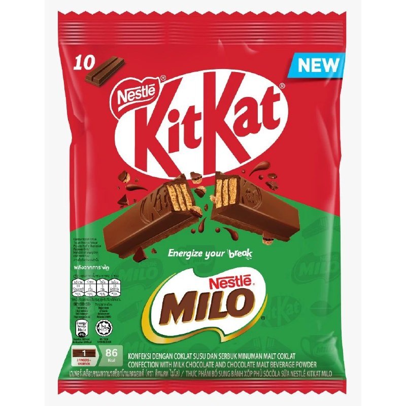 

KITKAT MILO 1 PACK ISI 10PCS 160GRAM COKLAT HALAL