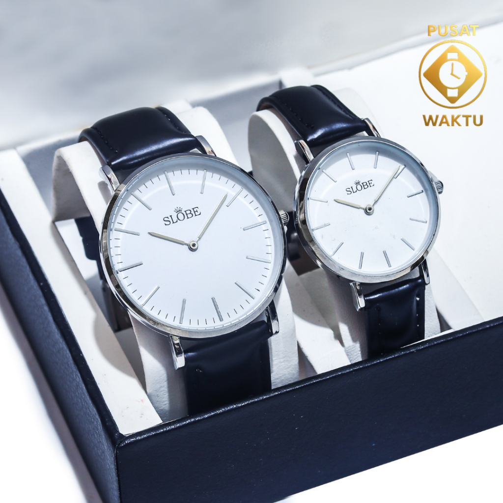 Watches SLOBE Jam Tangan Couple Kulit Original Garansi Full Set tp-55