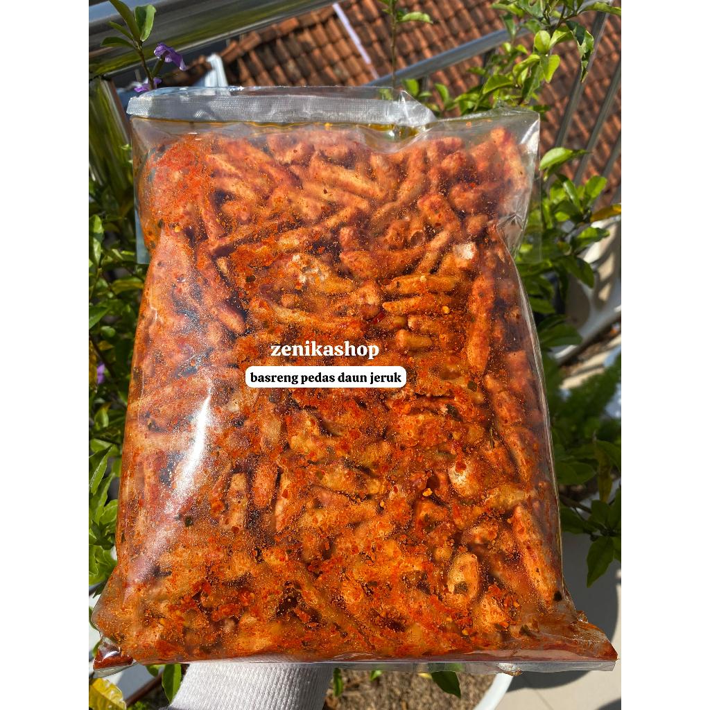 

basreng viral/basreng stik pedas daun jeruk bumbu melimpah/basreng original daun jeruk kemasan 1kg 500kg 250kg