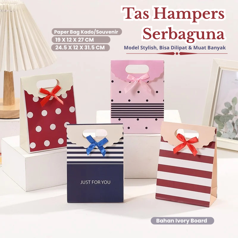 

Paper Bag Motif Line Polkadot Lucu Hampers/Tas Kado Hadiah Paper Bag Souvenir /Paper Bag Handle Jinjing Tutup Perekat Serbaguna