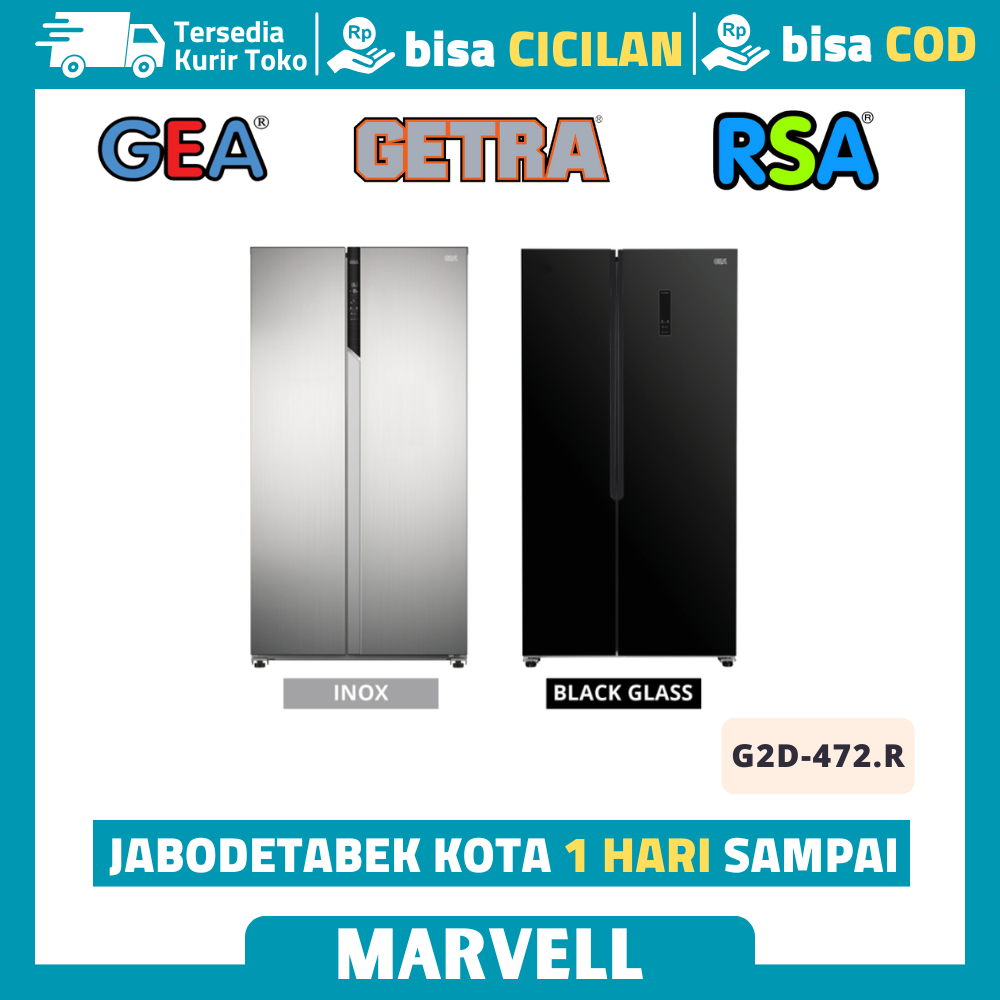 KULKAS SIDE BY SIDE GEA G2D 472 R KULKAS 2 PINTU SIDE BY SIDE