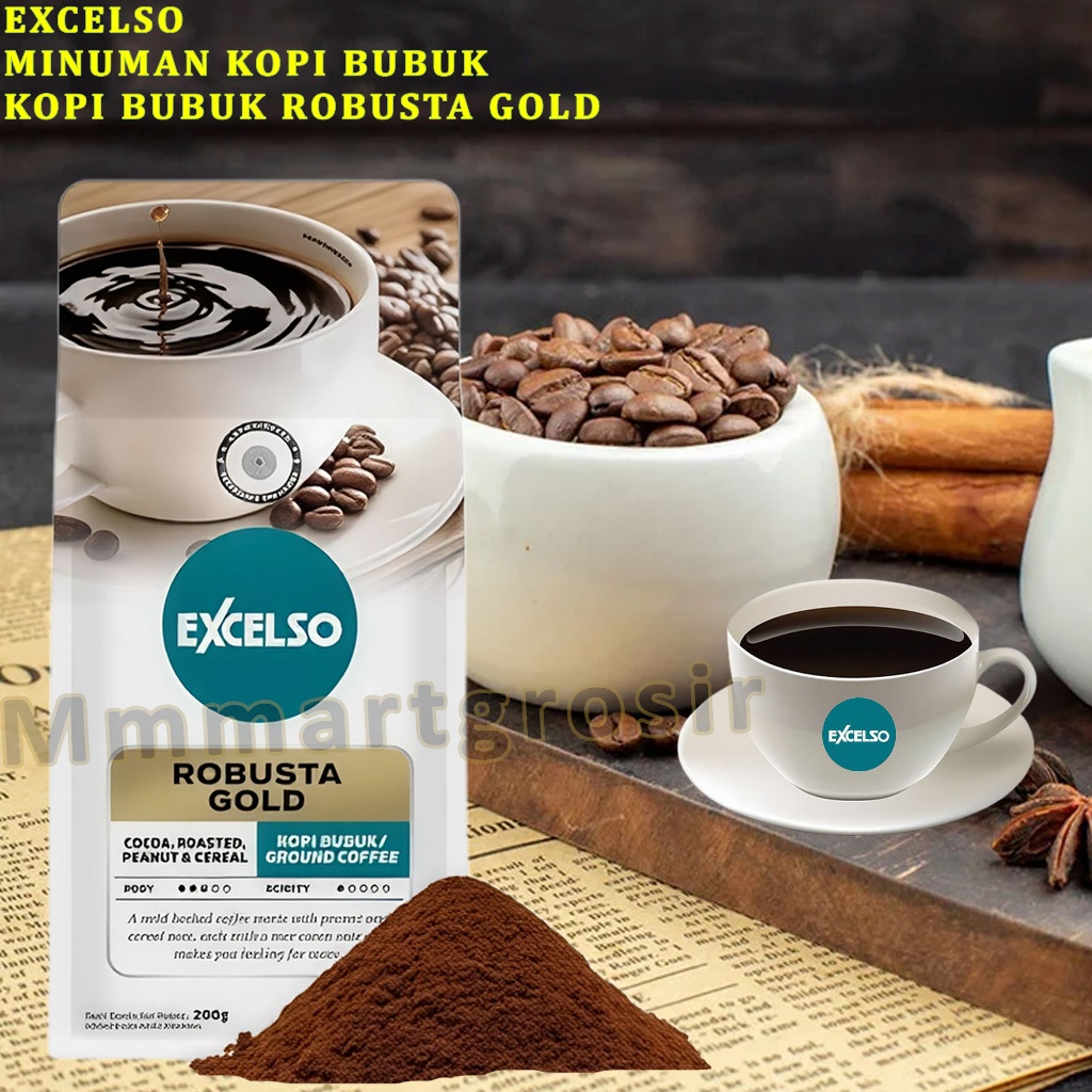 

Excelso Coffee / Minuman Bubuk Kopi / Kopi Bubuk Robusta Gold / 200gr
