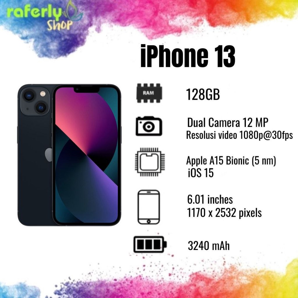 iPhone 13 Baru 128GB Garansi Resmi iBox TAM GDN Segel Original