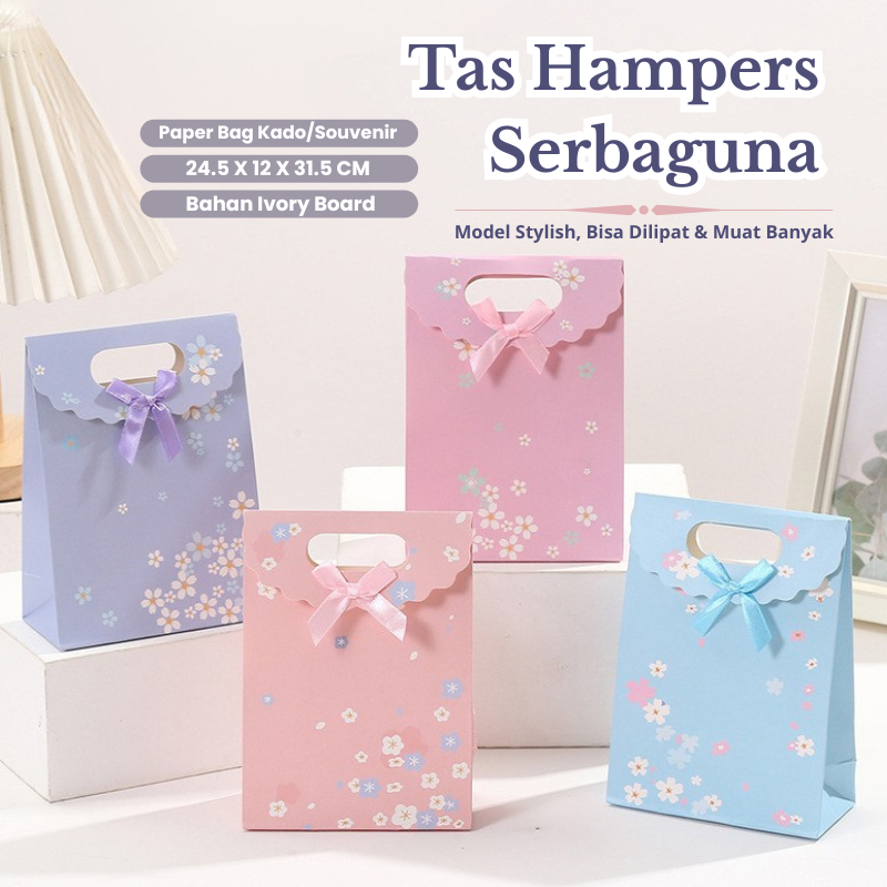 

Paper Bag Motif Flowers Lucu Hampers/Tas Kado Hadiah Paper Bag Souvenir /Paper Bag Handle Jinjing Tutup Perekat Serbaguna