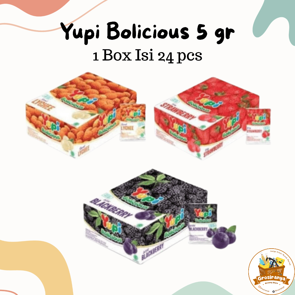 

Permen Yupi Bolicious 5 gr 1 Box Isi 24 pcs