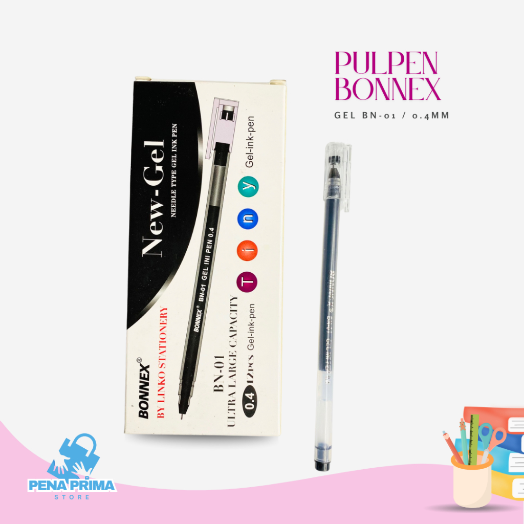 

Pulpen Gel Bonnex BN-01 0.4mm | Tinta Halus | Needle Tip | Gel Ink Pen