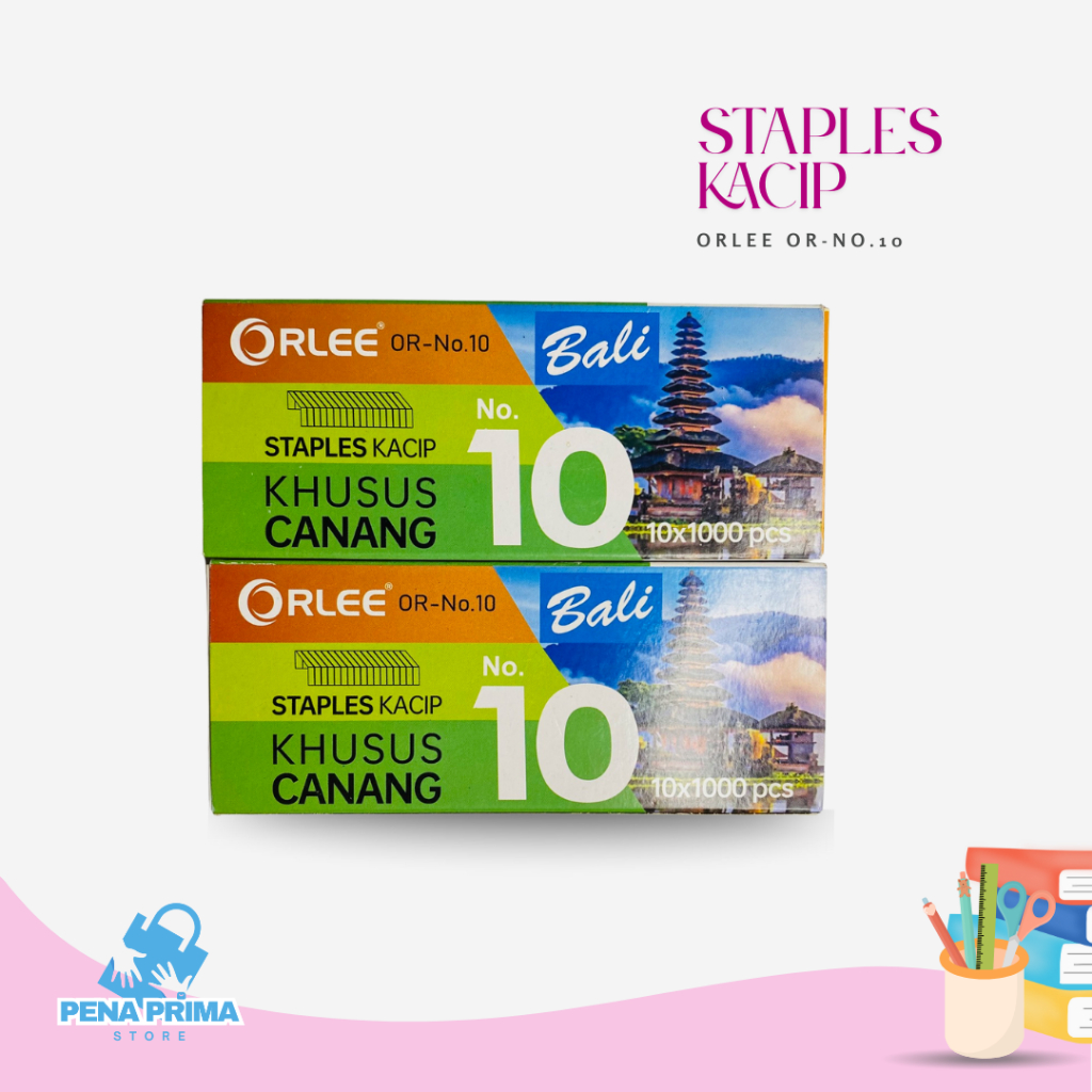 

Staples Kacip ORLEE No.10 Khusus Canang Bali | 1 Box isi 10.000 pcs (10x1000 pcs)
