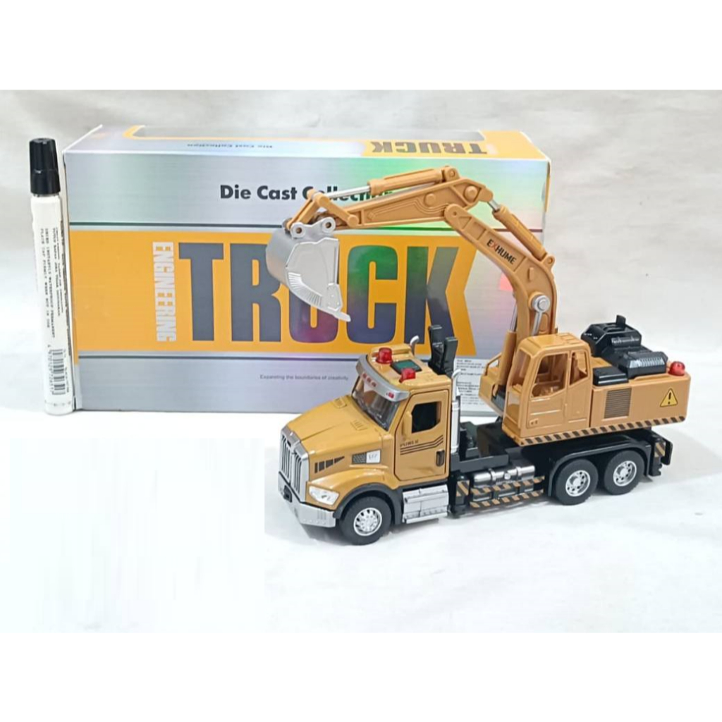 Diecast Miniatur Mainan Mobil Beco Alat Berat Beko Truk Excavator Besi Truck