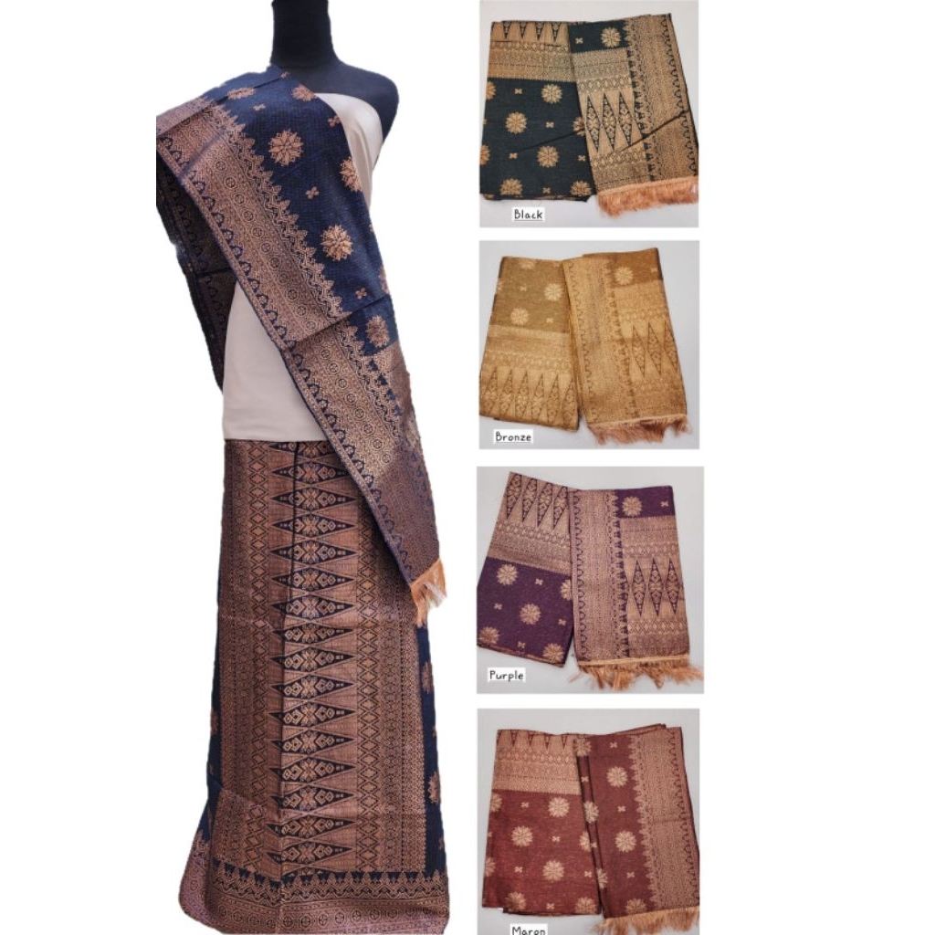 Songket Palembang Semi Sutra plus Selendang