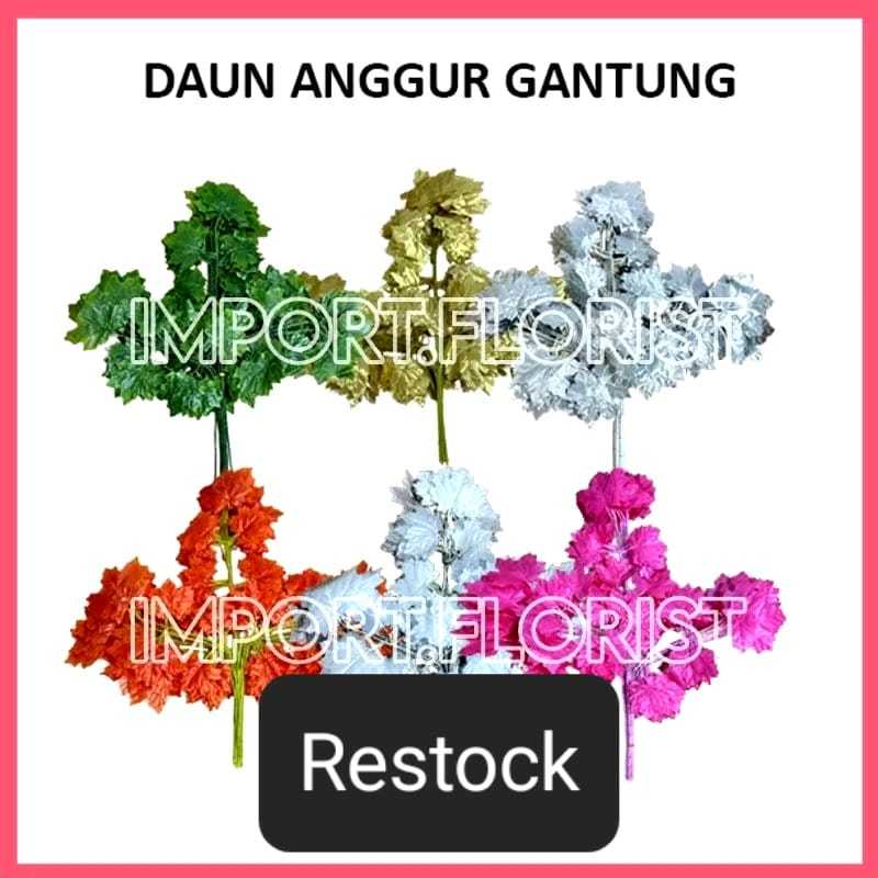Daun Anggur Premium Artificial (1 LUSIN) / Dekorasi Daun Sintetis Gantung Hias Decoration
