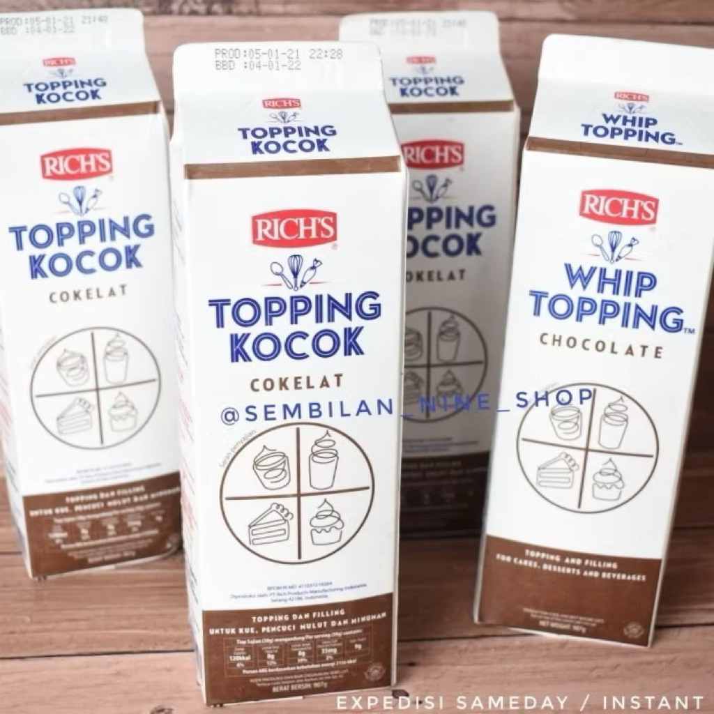 

RICHS COKLAT WHIP TOPPING 907 GR ( INSTANS ONLY )