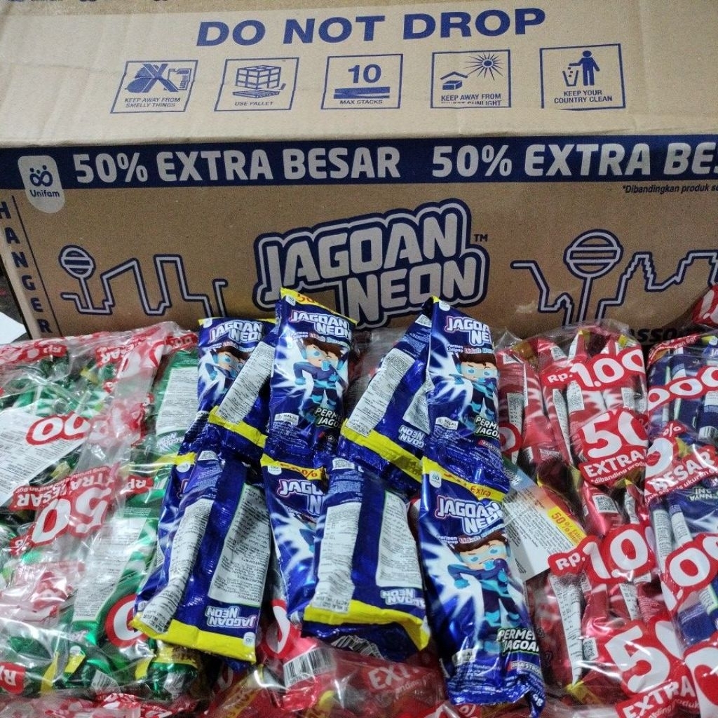 

JAGOAN NEON CANDY JADUL harga 10 pcs@9g berat 90gram