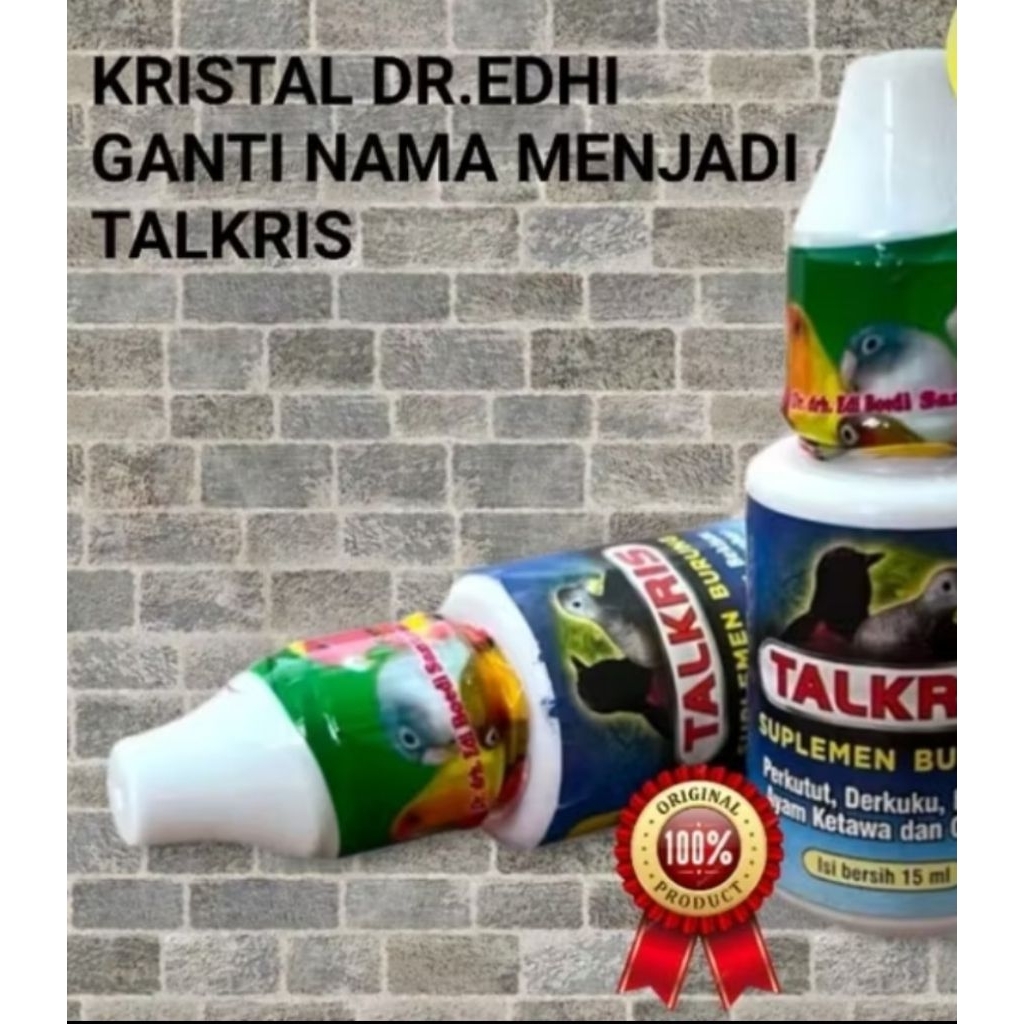 kristal dr edi / talkris vitamin burung murai suara bening cucak ijo by drh edhi