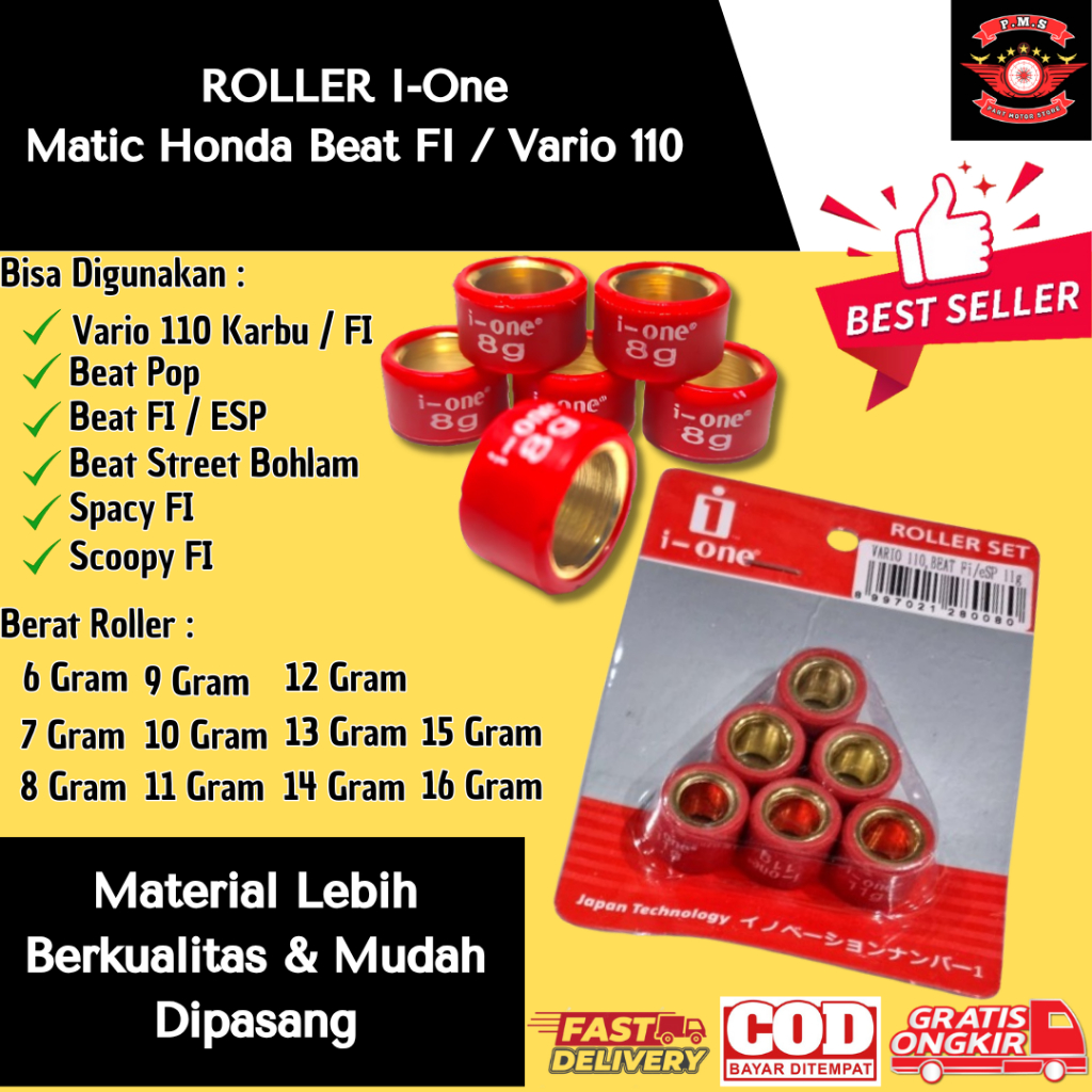 [Bisa COD] ROLLER ROLER LOLER RULER RACING VARIO 110 KARBU BEAT FI SCOOPY ESP I-ONE ORIGINAL