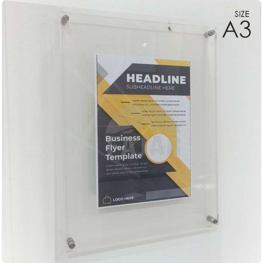 Frame Akrilik A3 / Bingkai Poster Dinding / Display Menu Akrilik