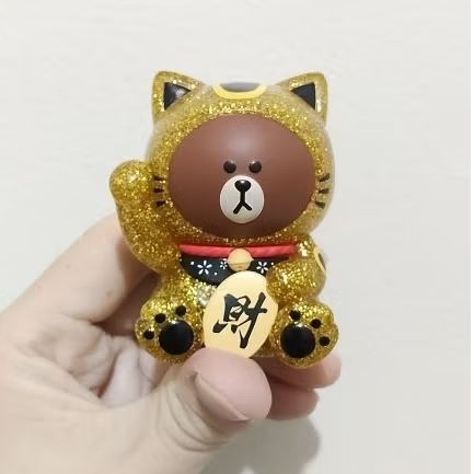 SELECTED SECRET URDU Good Luck Brown Series Blind Box Blindbox Figure - GOLD  Maneki Neko Lucky Cat 